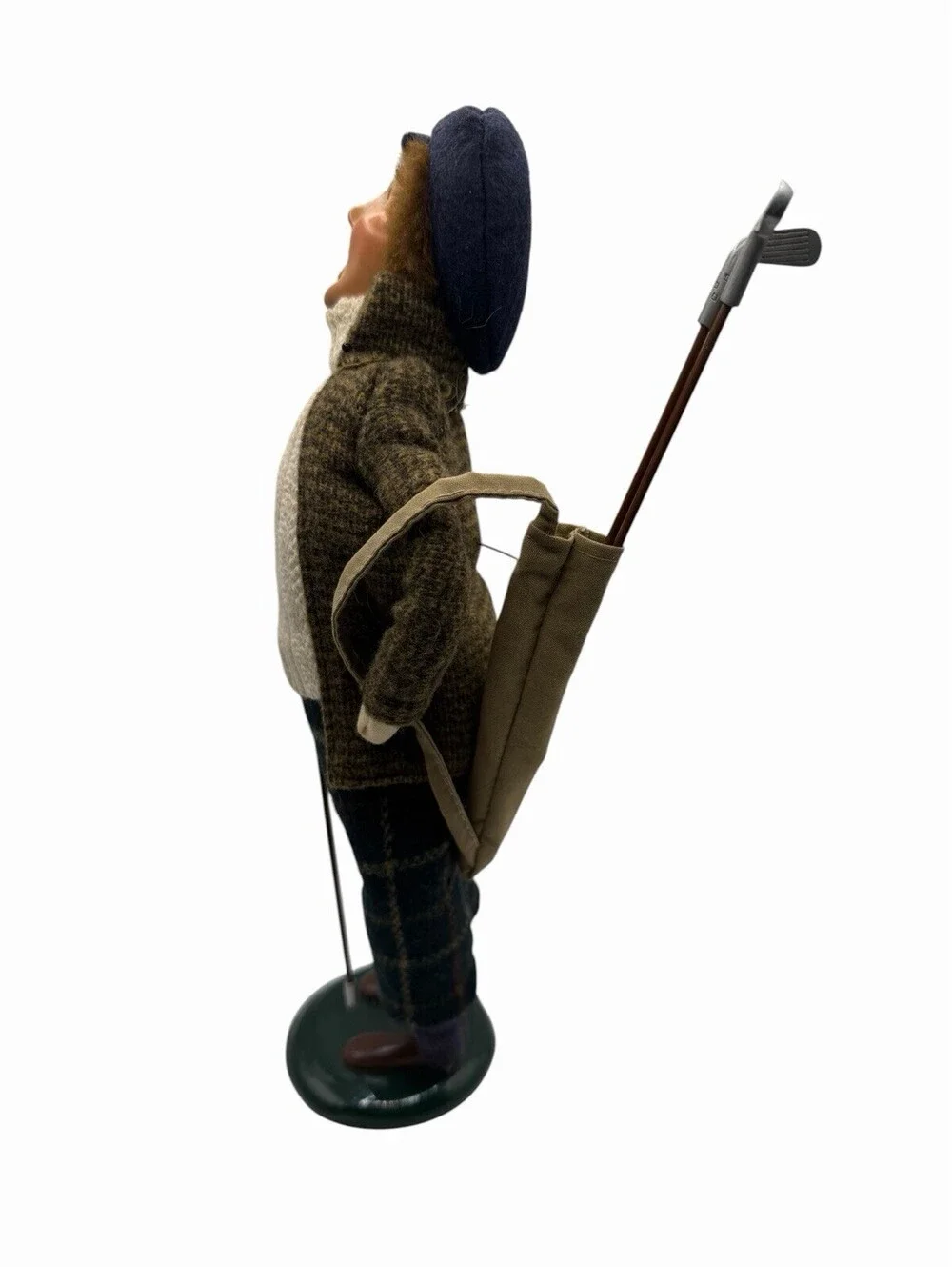 Vintage BYERS CHOICE 2001 Man GOLFER Caroler Figure Sweater Golf SIGNED